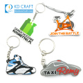 Wholesale no minimum custom taxi shaped embossed logo printing soft pvc car keychain for sale